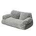 ShengQuanHao Soft Calming Cat Sofa Bed Pet Couch Non Slip Base All Seasons Comfortable Dog Bed Sofa Fluffy Cat Couch for Indoor Cats Puppy, Gray S