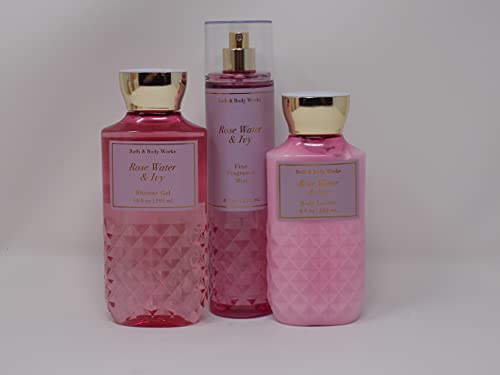 Rose Water and Ivy 3 Full Piece Set 10 oz Shower Gel, 8 oz Body Lotion and 8 oz Fine Fragrance Mist