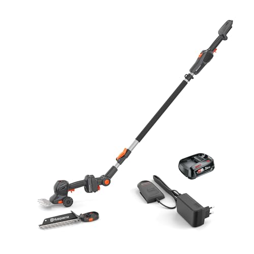 Husqvarna Aspire S20-P4A Cisaille à gazon et à arbustes sans fil avec rallonge, lame de cisaille à arbuste et à gazon, 18 V (avec rallonge, batterie et chargeur)