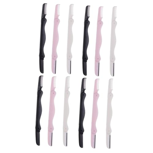 MUSISALY 12 個 3 眉毛 カミソリ ナイフ シェイブメイト ミニ カミソリ シェーバー 女性 シェーバー 眉毛 シェーバー カミソリ フェイシャル シェーバー フェイシャル カミソリ 女