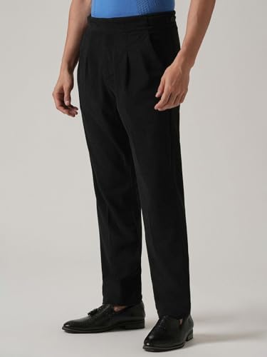 Image of Banana Club Men's Corduroy Gurkha Pants - Classic Cream Cotton Trousers with Regular Fit and Distinctive Waist Design for Casual Wear
