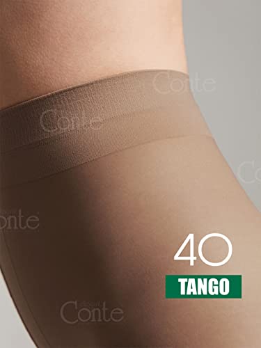 Image of Conte Tights Sheer to Waist Pantyhose with Satin Silky Touch Effect, Tango 40 Den