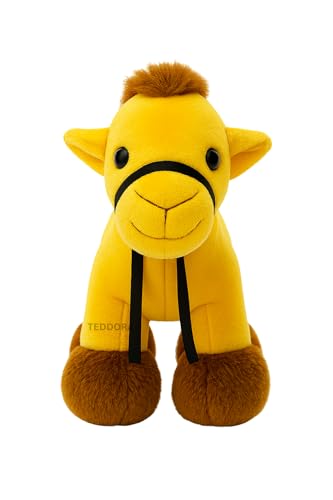 Image of Camel Soft Toy for Girls Boys Kids, Yellow, Desert Animal Stuffed Baby Teddy Gift Birthday, 23 cm