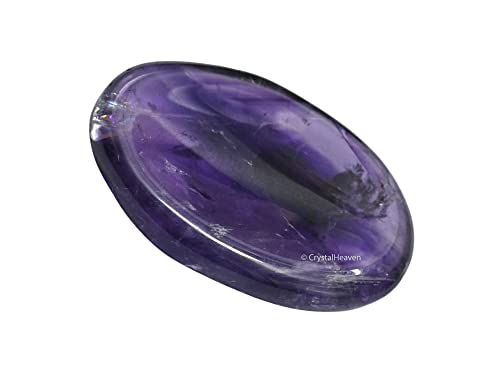 Image of Certified Amethyst Crystal Thumb Worry Pebbles Stones for Anxiety Stress Relief Massage - AAA Grade Original Healing Gemstone Agate Rubbing Stone for Yoga Meditation Spiritual Reiki Feng Shui