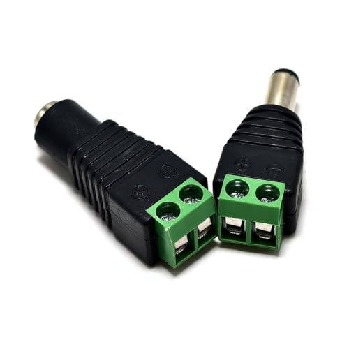 Conector DC 2.1x5.5mm macho hembra clavija jack de corriente 12V para cámaras y luces LED 5 uds 6