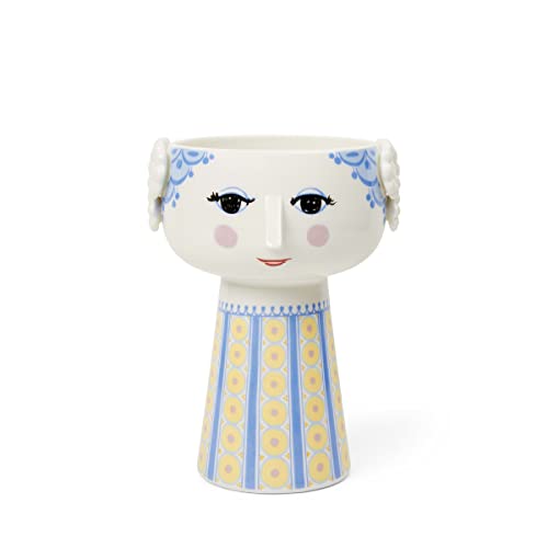 Bjørn Wiinblad Eva Frauenkopf Vase aus Porzellan in der Farbe Blau, Größe: 18,5 x 12,5cm, 56537 Cover