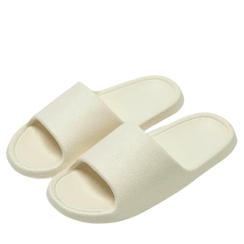 XYNM Chanclas Zapatillas De Mujer Verano Color Sólido Interior Suela Suave Zapatos Baño Eva Antideslizante A Prueba Olor Calzado Tacón Plano para Los Hombres-blanco-42-43