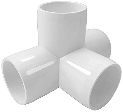 SELLERS360 4Way 1/2 inch PVC Fittings Corner Cross Elbow 45 90 Degree for Greenhouse Shed Pipe, Tent Connection Tee, Furniture Build Grade SCH40 [Pack of 12]
