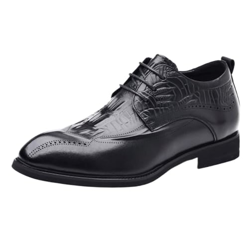 Modern Casual Lace Up Oxfords Shoes Men Elevator Business Loafers Mens Breathable Dress Leather Shoes