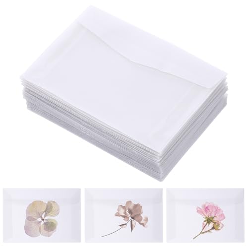 50 PCS Glassine Envelopes 3.94×2.75 Inch Translucent Vellum Envelopes for Stamps Glassine Bags Clear Envelopes Self Sealing Mini Coin Envelopes for Seeds Stamp Coin Collecting Lottery Ticket Card