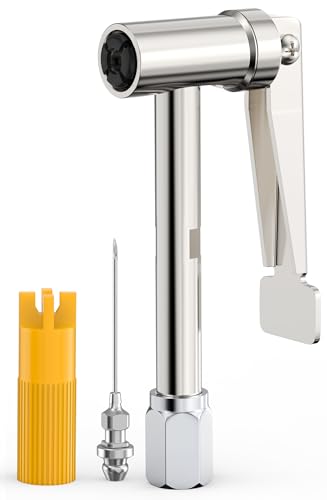 Samffy 90°Degree Grease Gun Coupler Set, Right Angle Zerk Fittings Adapter, Best for Tight Spaces.No Leakage.12000 PSI Quick Release Easy Use Locking Grease Gun Tip Kit,Long-Lasting,Fits 1-8 NPT