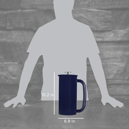 Image of ESPRO Pro P7 French Press Stainless Steel 304 - Patented Double Walled Micro-Filter Insulated French Press Coffee Maker, Grit-Free Brew - Heat Resistant BPA Free - Aegean Blue, 32oz