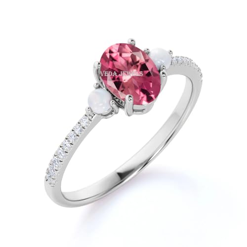 Pearl 1.20 Carat Oval Amethyst and CZ Diamond Shared Prong Engagement Ring in 925 Sterling Silver2