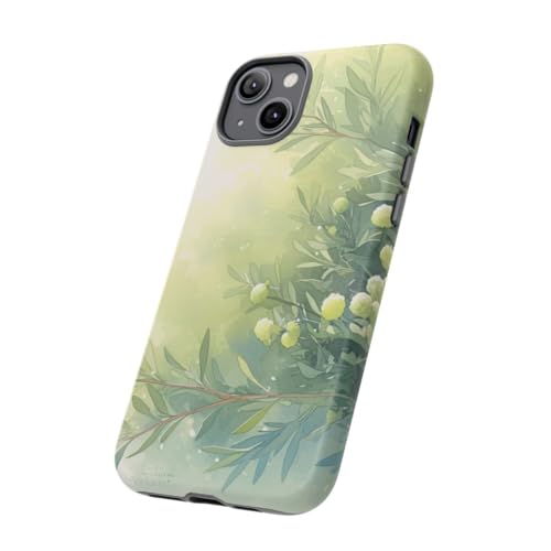 Coque rigide mate iPhone 14 Plus illustration botanique haut de gamme