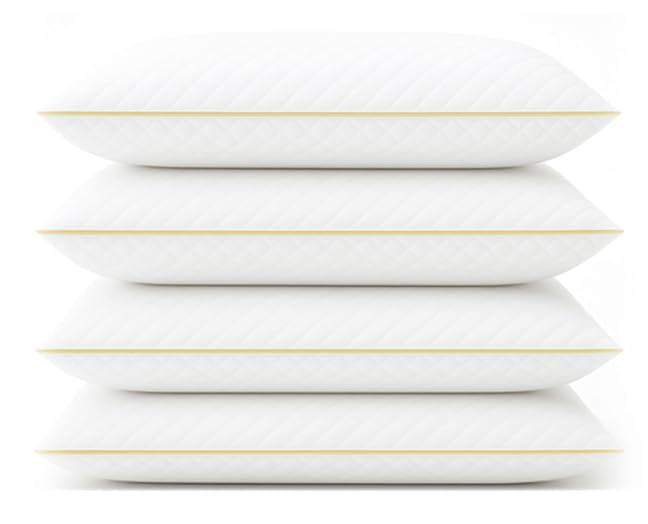 Image of Royal Therapy King Size Set of 4- Shredded Memory Foam Pillow-Adjustable Memory Foam Pillow for Sleeping, Firm Pillow for Neck & Shoulder Support, Breathable Bed Pillow for Back Stomach Side Sleepers