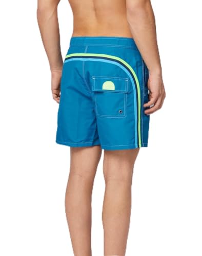 SUNDEK Bañador de cintura fija para hombre, 40,6 cm, longitud 19 cm, entrepierna, 77102 - Azul Egeo 02, 34