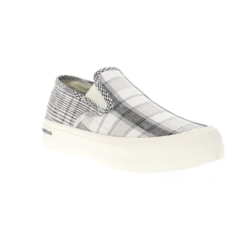 SEAVEES Womens Baja Platform Slip On Sneakers Shoes Casual - Black, White - Size 8.5 M2