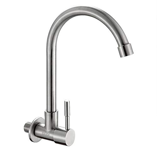 Robinet mural inox 304 eau froide pour évier de cuisine et buanderie