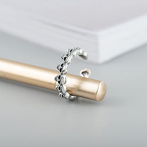 Solid 925 Sterling Silver Toe Rings For Women, Adjustable Silver Thumb Rings, Vintage Skull Punk Rock Style Rings Open Finger Rings Stackable Knuckle Pinky Rings For Men Girls #TOP3