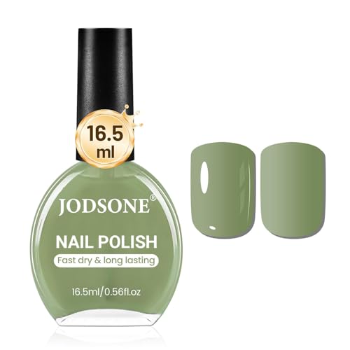 JODSONE Green Nail Polish - Pintauñas Verde Salvia 16.5ml - Esmalte de Uñas Secado Rápido de Gran Volumen, Color Duradero para Manicura y Pedicura, Ideal para Regalo y DIY
