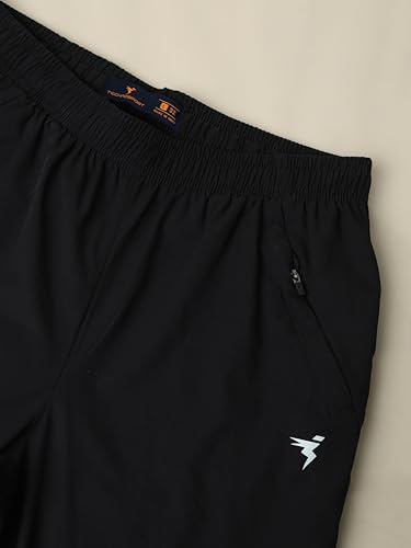 Image of TECHNOSPORT Men Mid Rise Regular Fit Solid Stretchable Joggers, Techno Dry for Regular Use and Sports