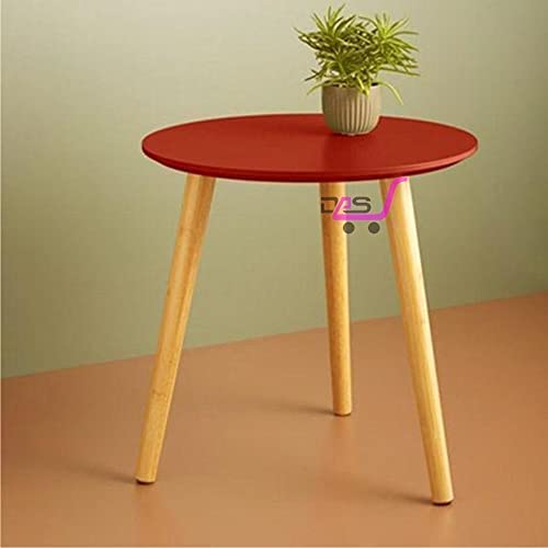 Image of Shoppee Foldable Oval Shaped Bed Side Table for Coffee Tea & Living Room Beauty Full Table (Large, Red)