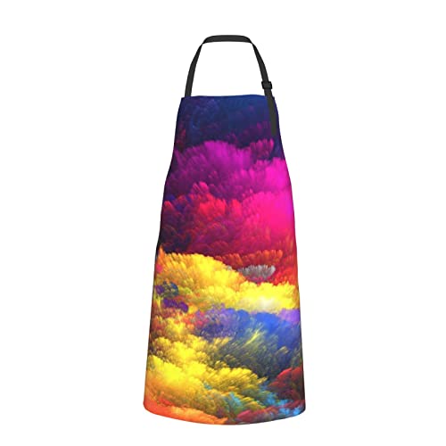 Tablier de cuisine noir imperméable réglable taille unique avec 2 poches