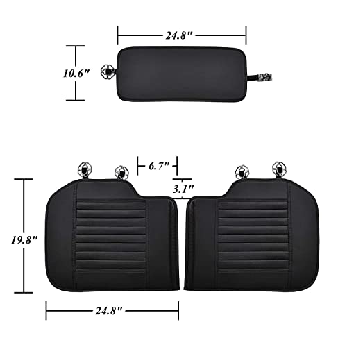 Sunny Color Back Seat Covers, Rear Seat Cushions, Auto Bench Protector With Breathable Pu Leather And Non-Slip Bottom Universal For 4 Season (Black, 61" X 20. 5") #TOP4