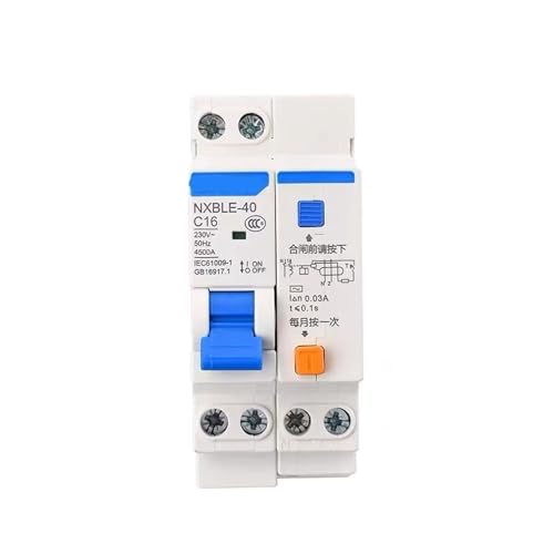 Disjoncteur RCBO NXBLE-40 1P+N 16A DPNL pour circuit de prise de courant