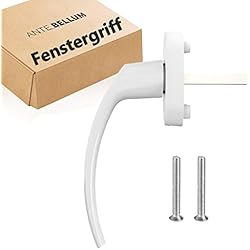 Manilla de aluminio blanco para ventanas - Accesorio seguro y elegante para ventanas y puertas con pasador de 35 mm de longitud. Adecuado para la mayoría de las ventanas estándar. (1 pieza, blanco)