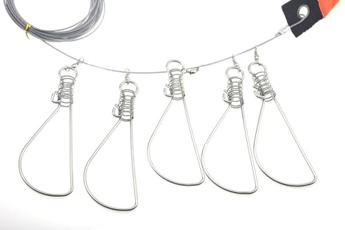 Mosquetón de acero inoxidable para pesca con 5 clips miniatura 7