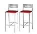 ASTIMESA Dos Taburetes Alto de Cocina 60 cms Polipiel Rojo (TAB60RO)