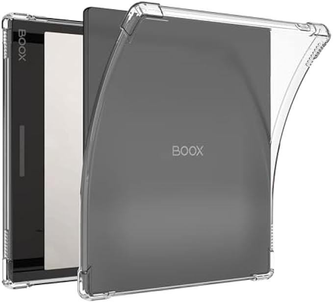 Slim Clear Case for 7" Onyx Boox Tablet Go 7 Color/Boox Leaf2/Leaf3/Leaf3 C/Boox Page/Boox Galileo e-Reader - Ultra-thin Lightweight Transparent Flexible Soft Back Cover (Clear)