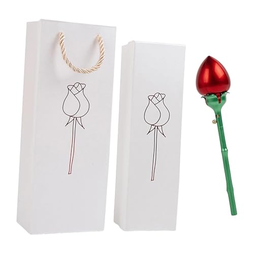 Image of Rose Jewelry Box Creative Ornament Display Case for Wedding Engagement Party Red Ring Box Jewelry & Watches