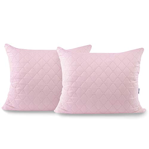 DecoKing Axel - Juego de 2 fundas de almohada (50 x 60 cm, microfibra), color rosa