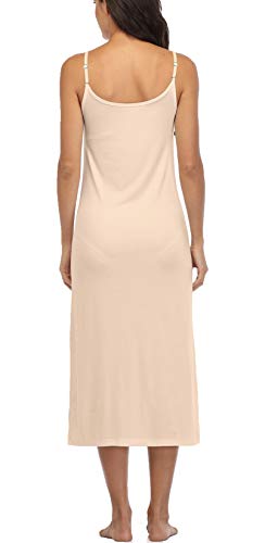 Summienlink Women's Full Slip for Under Dresses Sexy Long Sleeveless Nightgown Cami Dress