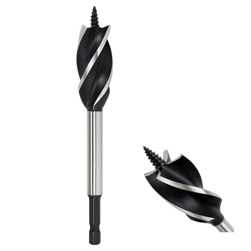 24mm X 165mm Professional Holzbohrer Für Weichholz, Holzbohrer Lang,Schlangenbohrer Mit Zentrierspitze & Sechskantschaft, Spiralbohrer Für Weichholz, Hartholz