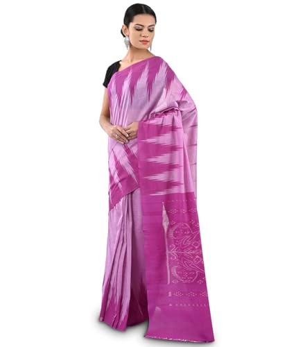 Image of Nuapatna Cotton Saree of Odisha Ikkat Orissa Traditional Handloom Sari | Bomkai | Pata | Nuapatana | sambalpuri saree | khandua patta sare | without Blouse S6