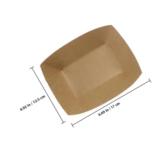 Bandejas de papel kraft reciclables y seguras para alimentos con base antigrasa x50 3