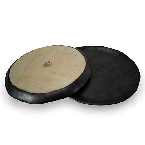 roro 10.5-Inch Handmade Ceramic Stoneware Dinner Plates in Matte Black (Set of 2) – Natural Unglazed Underside, Restaurant Grade, Microwave, Oven & Dishwasher Safe