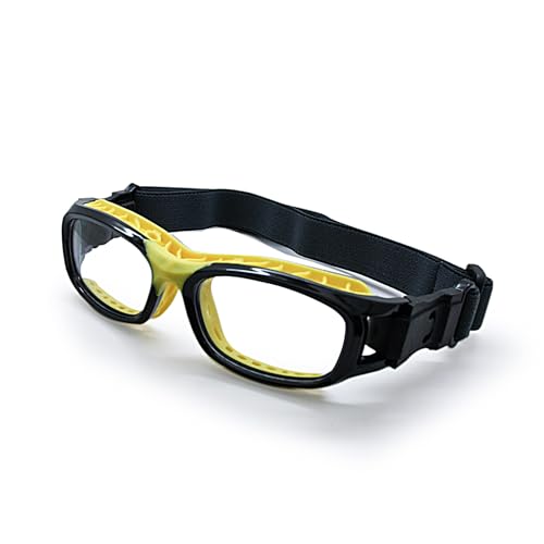 Lentes deportivos reemplazables de ajuste delgado, resistentes a los impactos, para baloncesto, balonmano, voleibol, tenis (amarillo)