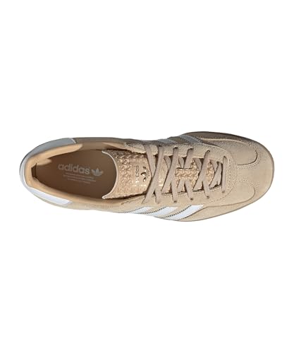 Image of adidas Gazelle Indoor Women's Sneaker's, Magic Beige /Cloud White /Gum, Size 8.5