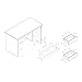 TREATLIFE HOME Executive Office Desk with Lockable 3 Drawers and Catch-All Drawer, Distressed Grey Finish
