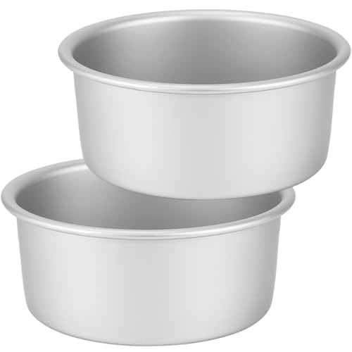 Auddemg Lot de 2 Moules à gâteau ronds Ø 20 cm, moule layer cake professionnel en aluminium...