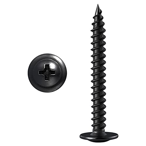 Image of (100 pcs) Wensilon #10x2 inch Black Phillips Truss Head Wood Screws Quick Metal Self Tapping