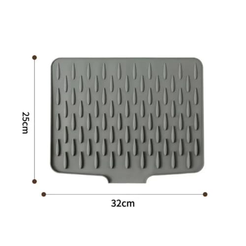 Image of PUREL Living - Premium Silicone Dish Drying Mat, Heat-Resistant Kitchen Counter Protector with Built-in Drain Lip, Non-Slip Dishwasher Safe Mat for Pots, Pans, Utensils