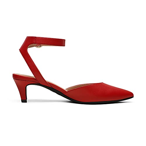 Image of DREAM PAIRS Kitten Heels for Women Low Heel Dress Shoes Wedding Dress Closed Toe Pump Shoes Luna