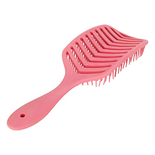Hollow Out Hair Brush, Delicate Touch Vented Hair Brush Rounded Teeth Fast Blow Drying Detangling for Men Beard for Women (Rose Red) - Image 2