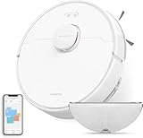 Dreame D9 MAX Robot Aspirador fregona succión 4000 Pa, navegación LDS, mapas Varios Pisos, Control detallado de apps y compatibilidad con Alexa alfombras, Suelos Duros Pelo Mascotas Blanco