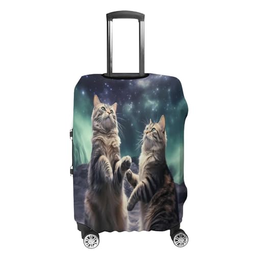 Outer Space Cat Luggage Cover Suitcase Cover Protector Anti-scratch Travel Suitcase Wrap for Unisex S4
